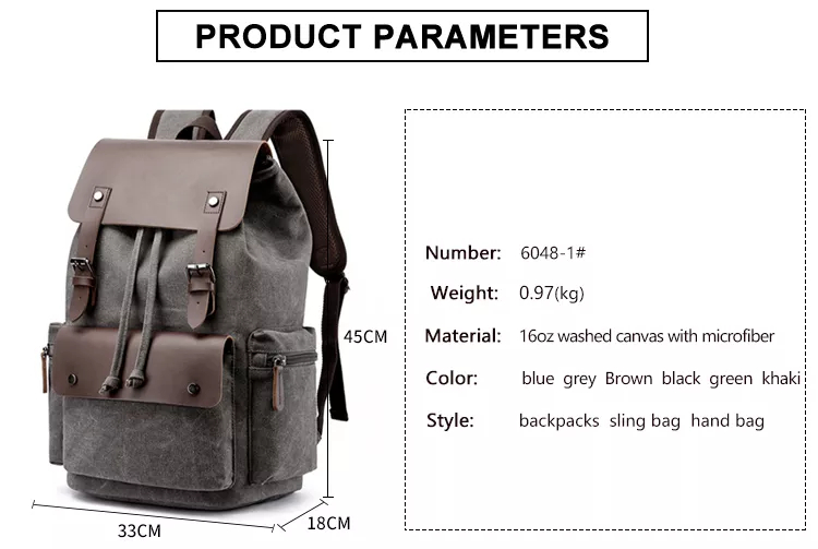 Рюкзак холста года сбора винограда практичных человеков, Multicolor год сбора винограда рюкзака холста