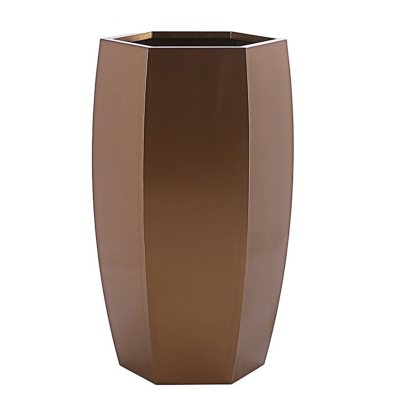 Hexagon Antique Brass Height 90cm Stainless Steel Plant Pots
