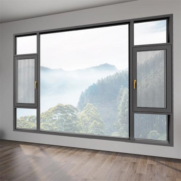 35dB Coefficient d'isolation acoustique fenêtre coulissante en aluminium pour villa maison de verre française