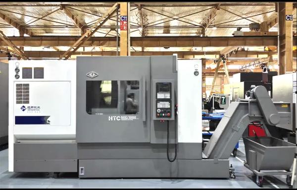Metal Slant Bed CNC Lathe HTC50E Fanuc Turning And Milling Center SMTCL CNC Lathe Machine