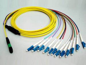 12 Core MPO Fiber Optic Patch Cord Single Mode And Multimode Fiber Optic Cable
