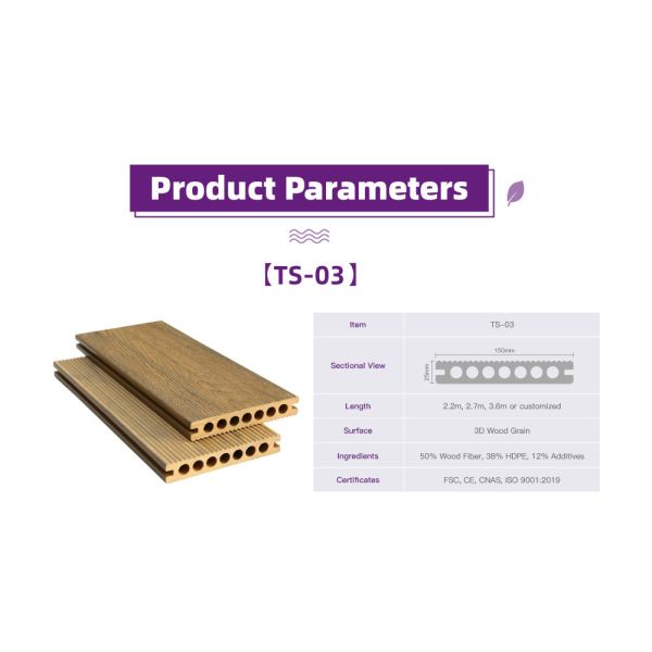 Cedar Look Hotel Wood Hollow Composite Deck Board Anti Rot 5.4 m