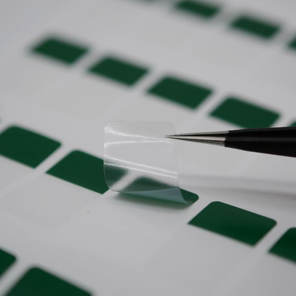 12*23.5-9.5mm 1.5mil Cable lable Green Matte Translucent Water Resistant Vinyl Cable Label