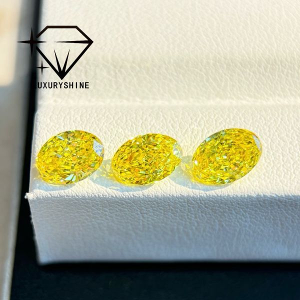 LuxuryShine VVS-VS Fancy Yellow/Light Yellow/Fancy Intense/Vivid Yellow Lab Grown Diamond  1CT 2CT 3CT 4CT 5CT Oval Excellent Cut With Certificate & Customized jewelry