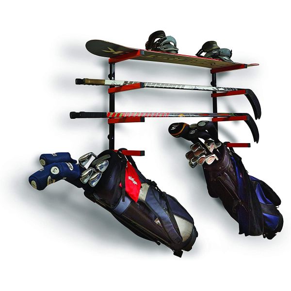 Estante de almacenamiento de garaje en el aire libre 17 * 1 * 15 pulgadas Estante de almacenamiento de madera de acero para garaje interior