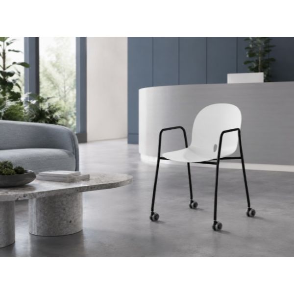 Minimalist Silhouette Stackable Training Room Chairs Ergonomics Comfortable