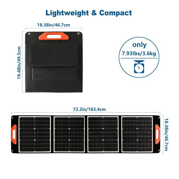 UB-120 22.8% Conversion Efficiency Foldable 120W Monocrystalline Silicon Solar Panel