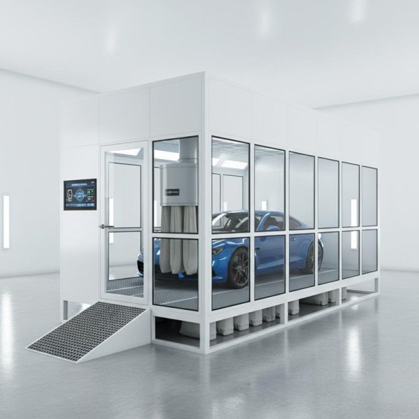 Car Spray Booth with 300MM Basement Height Digital Control Panel and Filter Bag Intake for Automotive Painting