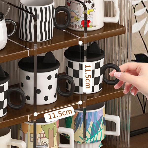 Kitchen Pantry Storage Holders Racks for Mug Cup Acrylic Desktop Cosmetics Spice Water Bottle Organizer Cabinet