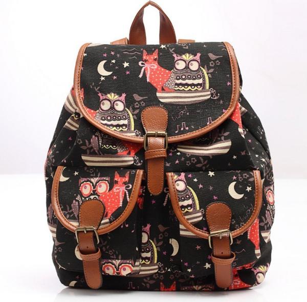 2016 new spring and summer fashion casual female bag printing canvas backpack