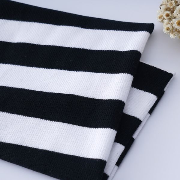 Stretch Yarn Dyed Stripe Fabric 163cm Home Textile Soft French Terry Cloth