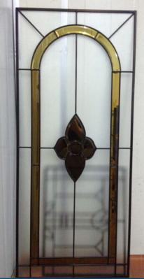 Vidro Leaded decorativo da única camada com pátina Caming e vidro chanfrado dourado
