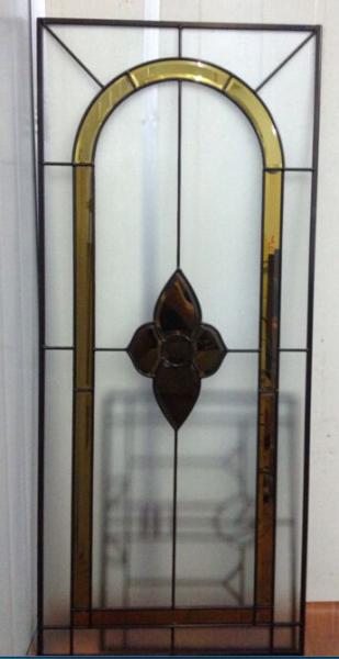 Vidro Leaded decorativo da única camada com pátina Caming e vidro chanfrado dourado