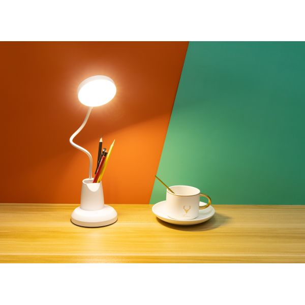 Modern Simple Pen Holder Desk Lamp LED Rechargeable Plug-in Eye Protection Study Lamp College Dormitory Reading Lamp Touch