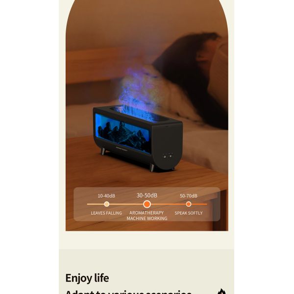 Home Ultrasonic Aroma Humidifier Colorful Flame Air Aroma Diffuser CE FCC RoHS Approved
