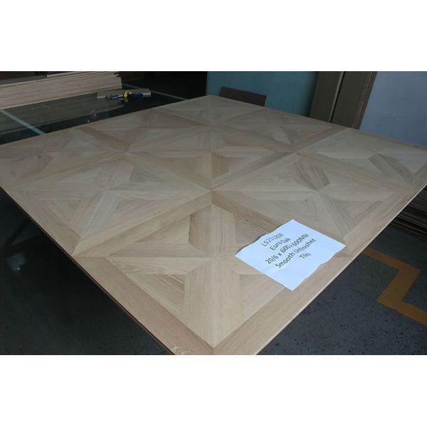 Parquet Oak Flooring Tiles, Unfinished, No Bevel, 600 x 600 x 20/6mm