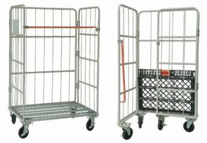 Carrinho de gaiolas galvanizadas de malha de fios industriais soldados