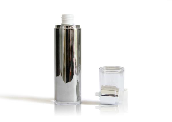 100ml AS Airless Cosmetic Bottles With Silver Luxury Airless Lotion Pump