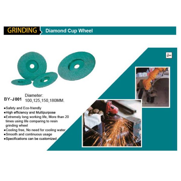 100mm To 180mm Vacuum Brazed Diamond Blade Cup Wheel Grinding Disc