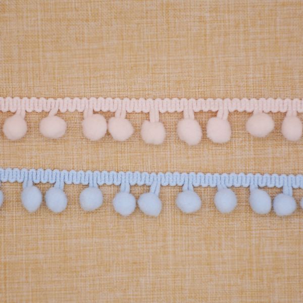 Pink 2cm 100% Polyester Pom Pom Trim Ball Fringe