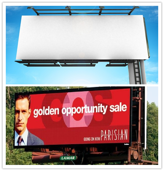 Multi Color Roadside Outdoor Billboard Advertising , Steel Structure Billboard