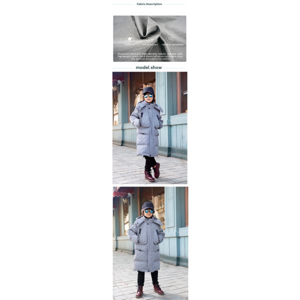 Bilemi Handsome Boy Duck Down Warm Coat 80% Winter Jacket Kids Parka  for Teenagers