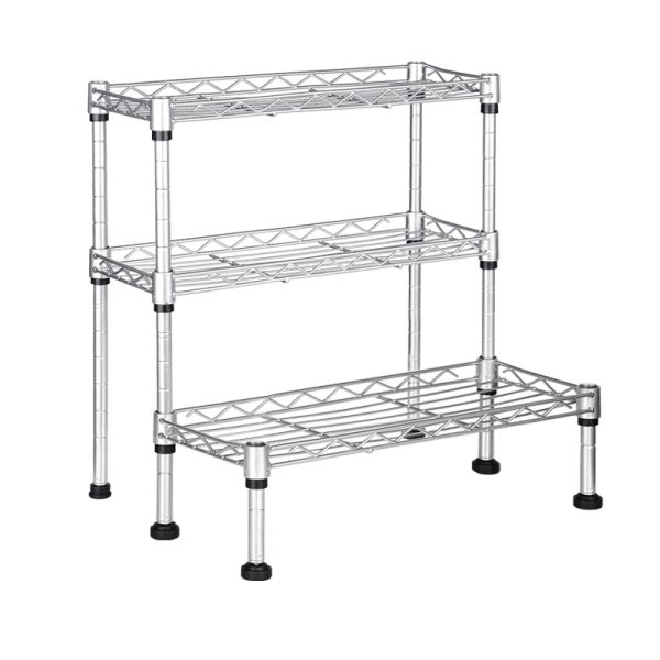Small Chrome Finish Office Storage Racks / Adjustable Metal Shelving Unit