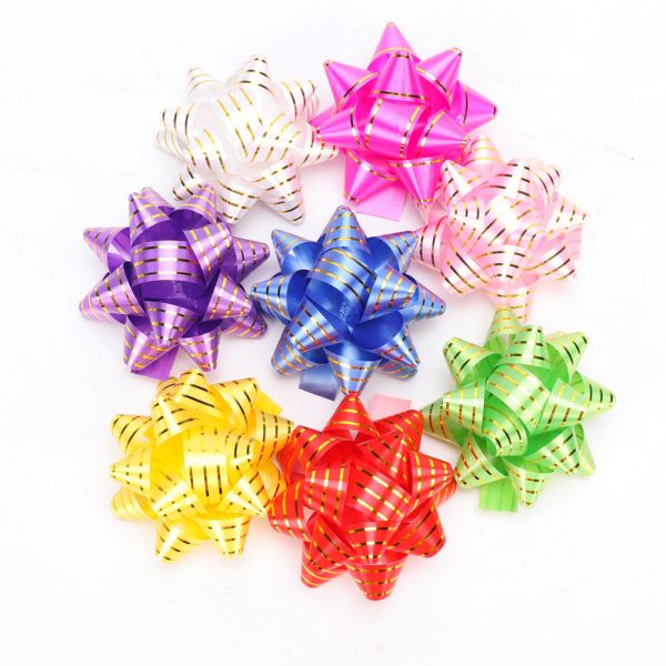 A fita da estrela da tração de Organza curva a fita larga lisa de um Natal de 3 polegadas