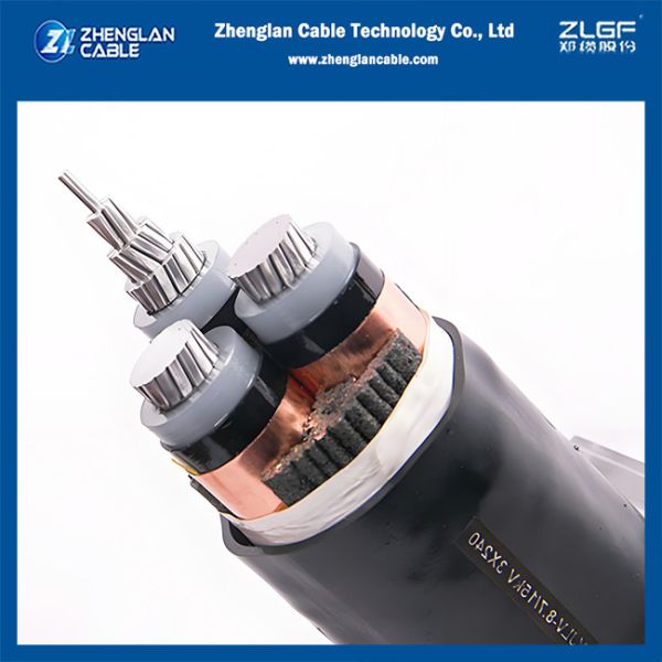 8.7/15KV 3x240mm2 AL/SC/XLPE/SC/CTS/PVC 地下ケーブル 電源ケーブル 装甲なし IEC60502-2