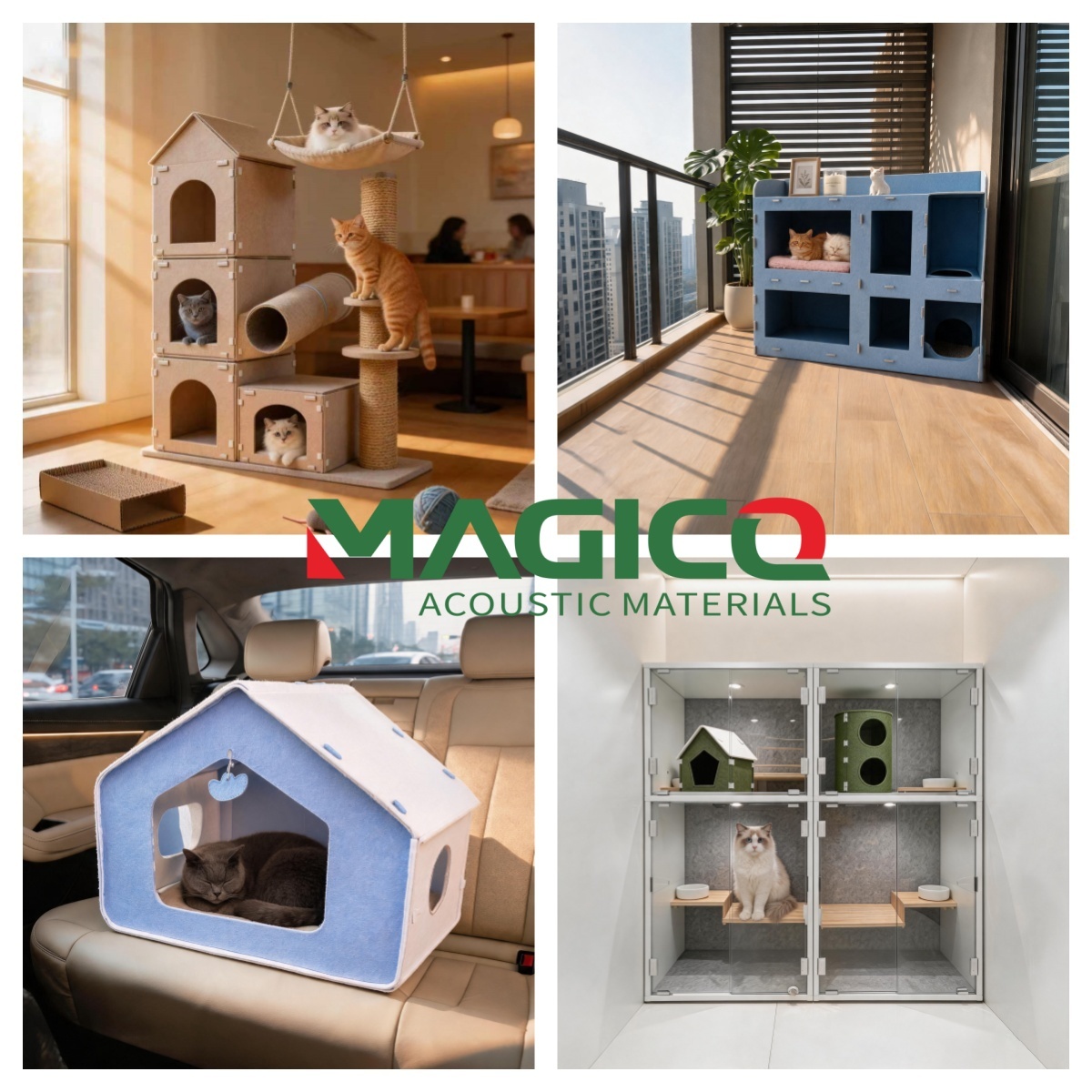 Pink Two-Level Stacked Cat House With Fishbone Cutouts For Cozy Napping In Bedrooms