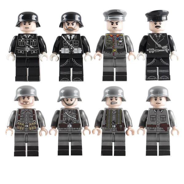 Children gifts WW2 military mini figures German ranker eight officers soldiers building blocks