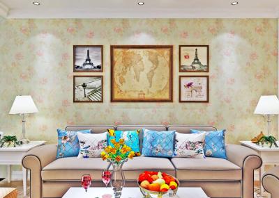 Home Beautiful Floral Country Style Wallpaper , Non Woven Wallcovering 0.53*10M
