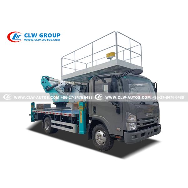 Isuzu KV100 4x2 23-Meter Aerial Work Platform Truck with 300kg Stainless Steel Platform and CAN Bus & Wireless Remote Control