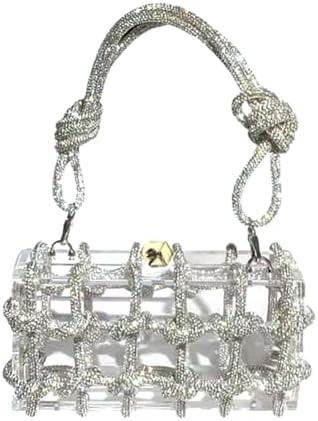 Bolsa Acrílica Luminosa Rhinestone Bolsa Acrílica Cristal Bolsas da Noite Para Mulheres Bolsa Glitter para festa de casamento
