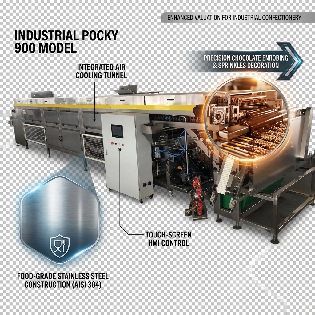 Pocky Biscuit Chocolate Coating Machine 900 Model 450-500 pcs per Minute