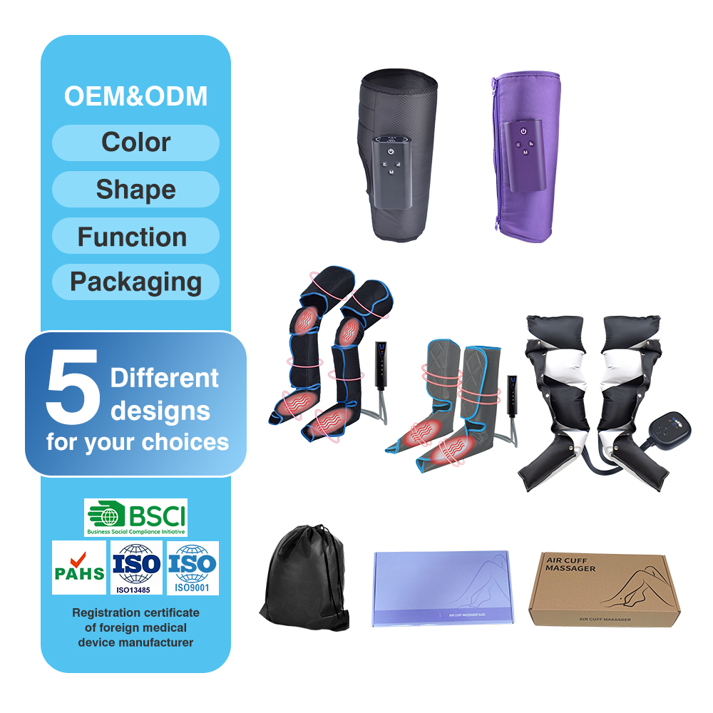 Rechargeable Air Compression Leg Massager with 4 Massage Modes for Blood Circulation and Recovery