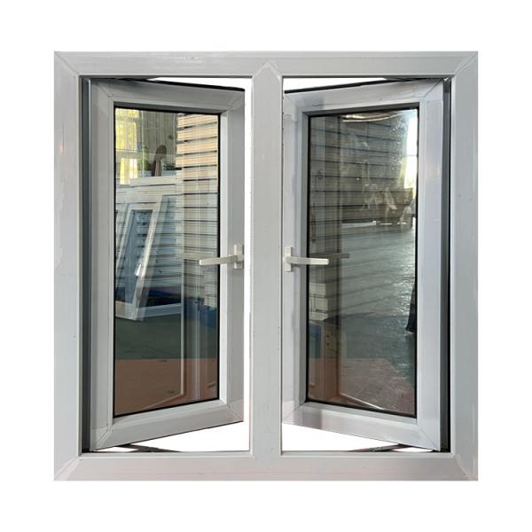 Pvc / Upvc Double Glazed Glass Casement Window With Fly Screen European Style