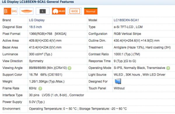 100% pruebas original a + grado LC185EXN-SCA1 18.5 pulgadas LCD panel pantalla 12 meses de garantía