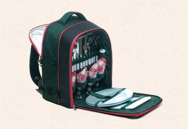 Picnic Table ware Backpack Storage Outdoor Hiking camping bag Travel Plates Cutlery Set