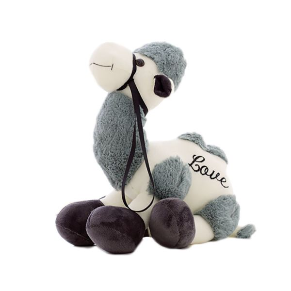 33cm Tall Simulation Camel Plush Toy With Reins