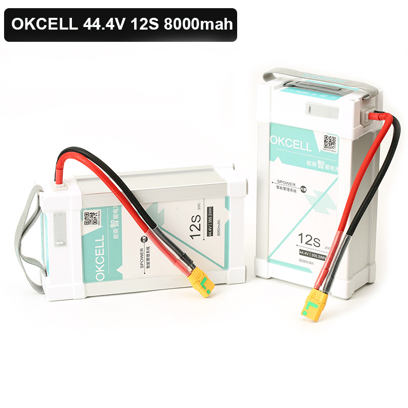 Original OKCELL 44.4V 12S 8000mah Battery UAV Flight Battery 20C