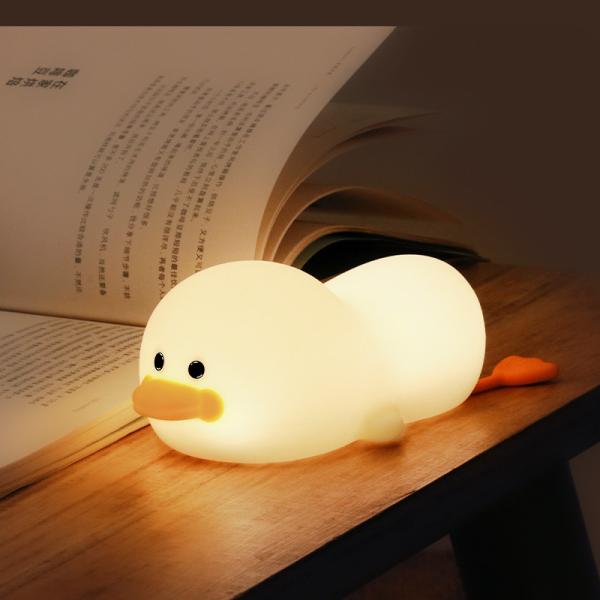 Children's Duck Creative Silicone Table Lamp USB Rechargeable Bedroom Night Light For Kids