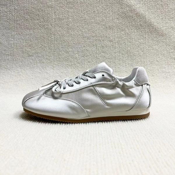 Women comfort silk shoes with cotton make silver color and low-cut