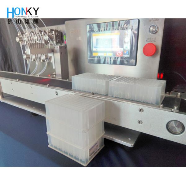 Desktop Filling Machine with Ceramic Pump for PCR Tube Strip and 96 Deep Well Plate at 10 Plates/Min in 304 Stainless Steel