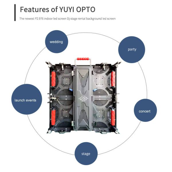 Ultra luz y delgada alquiler de interiores P2.976 LED Video pantalla de pantalla de pared en con 250 * 250mm tamaño del módulo de OEM