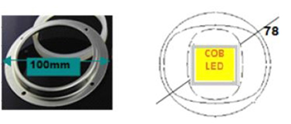 Напольный промышленный светлый модуль водить вел стеклянную высоту 30mm Dia 78mm объектива