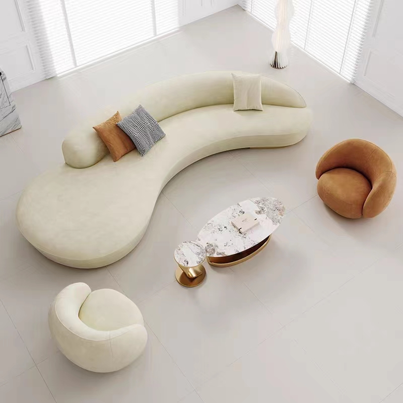 Curved Corner Semi Circular Sofa Combination Hotel Lobby  Sofa