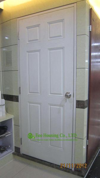40mm Energy efficient fiberglass SMC door For Villas/Apartment, Inward Opening, White Color Fiberglass Door