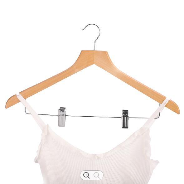 1.5cm Wooden Clothes Hanger Clips , Wardrobe Solid Wood Coat Hanger