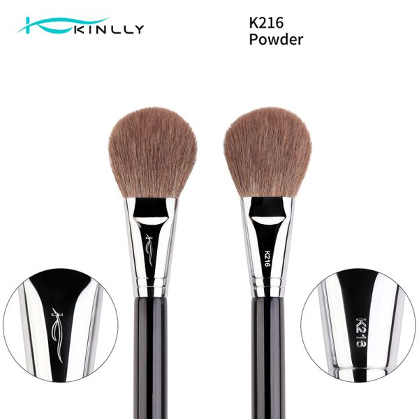 Black Luxury Makeup Brushes Real Natural Hair Goat Hair Makeup Brush